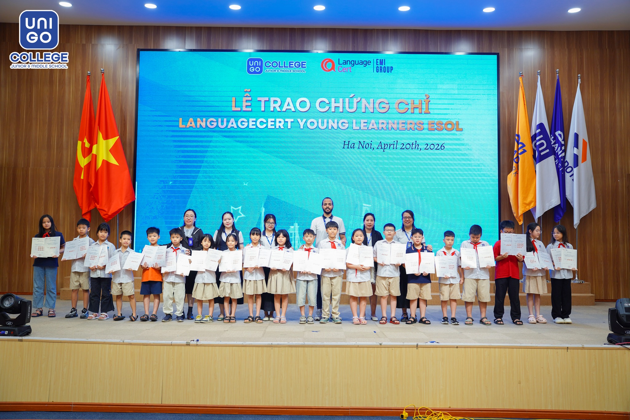 HỌC SINH UNIGO GHI DẤU ẤN TẠI KỲ THI TIẾNG ANH QUỐC TẾ LANGUAGECERT YOUNG LEARNERS  ESOL 